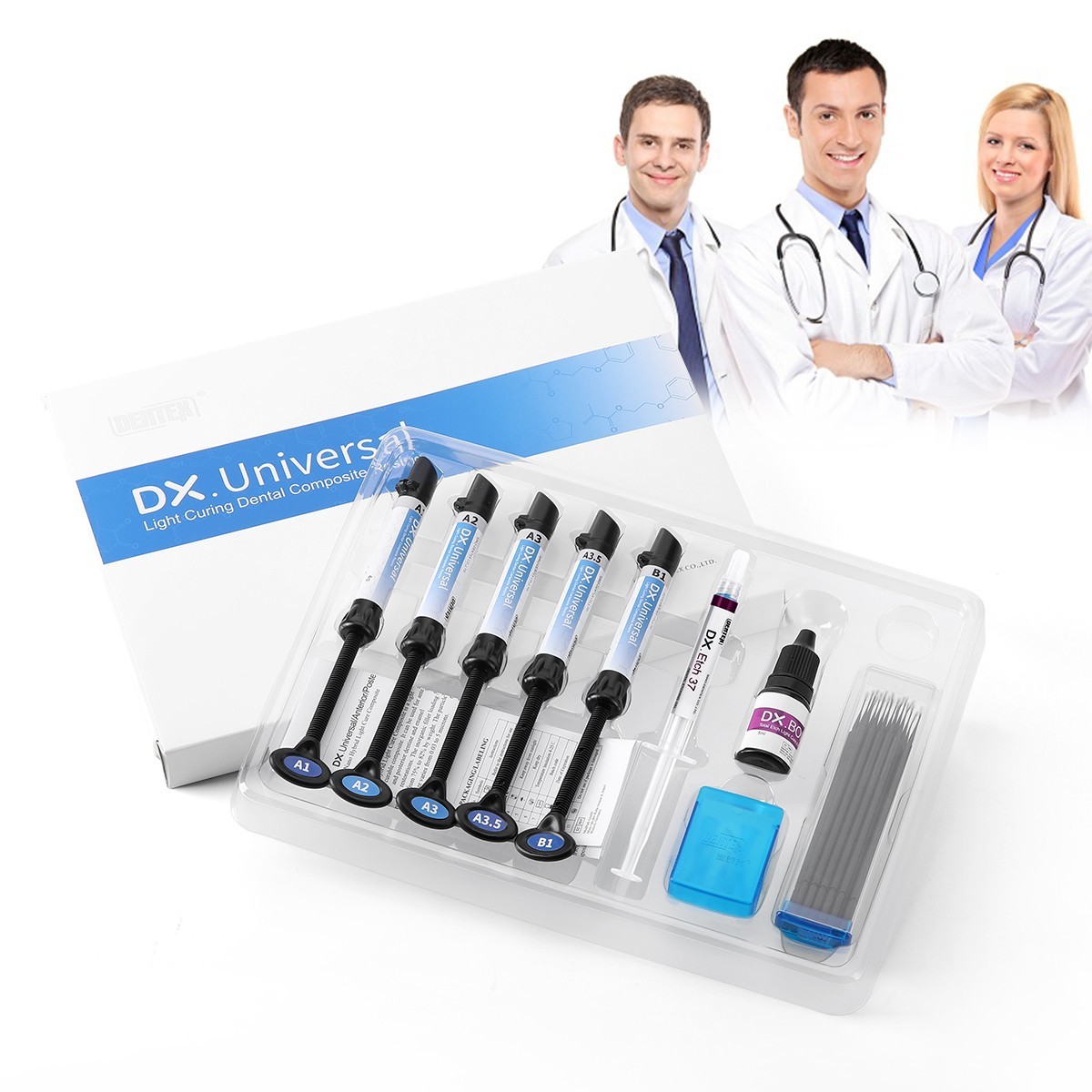 Lot Dental Universal Light Cure Composite Resin A1-B1 Etching Gel Adhesive Kit