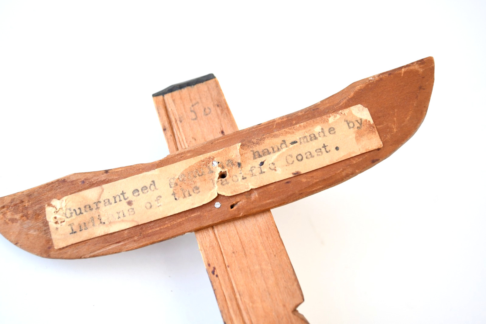 Vintage Alaska PWC Cedar Totem Pole "Eagle Human Orca" 1930's 7x5