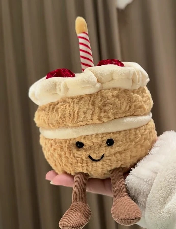 Jellycat Amuseables Birthday Cake Strawberry Plush Doll NWT w/ Bag