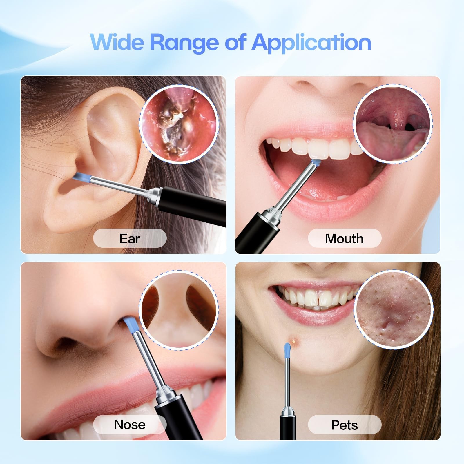Wireless Ear Wax Remover Set, 1296P Camera HD Ear Endoscope Spoon Pick Tools.