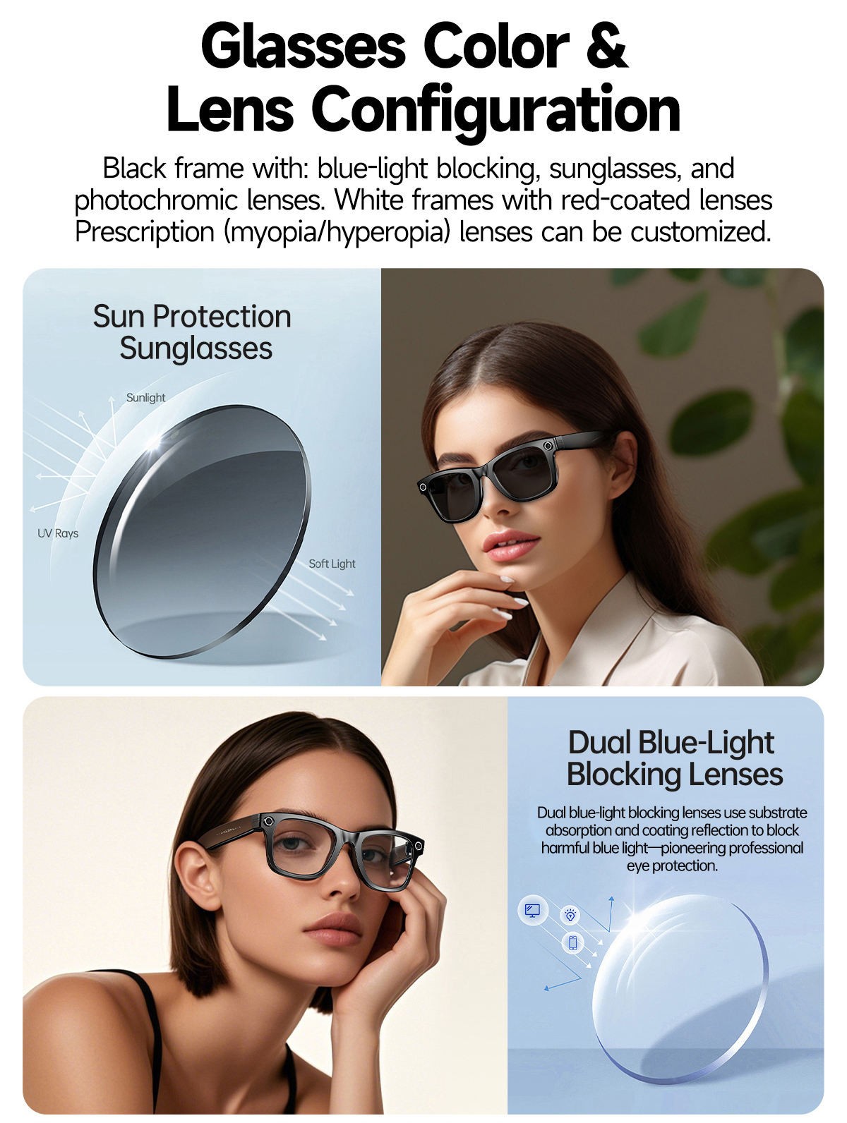 Smart Glasses HD Camera Bluetooth • iOS/Android | Ray-Ban Meta Alternative