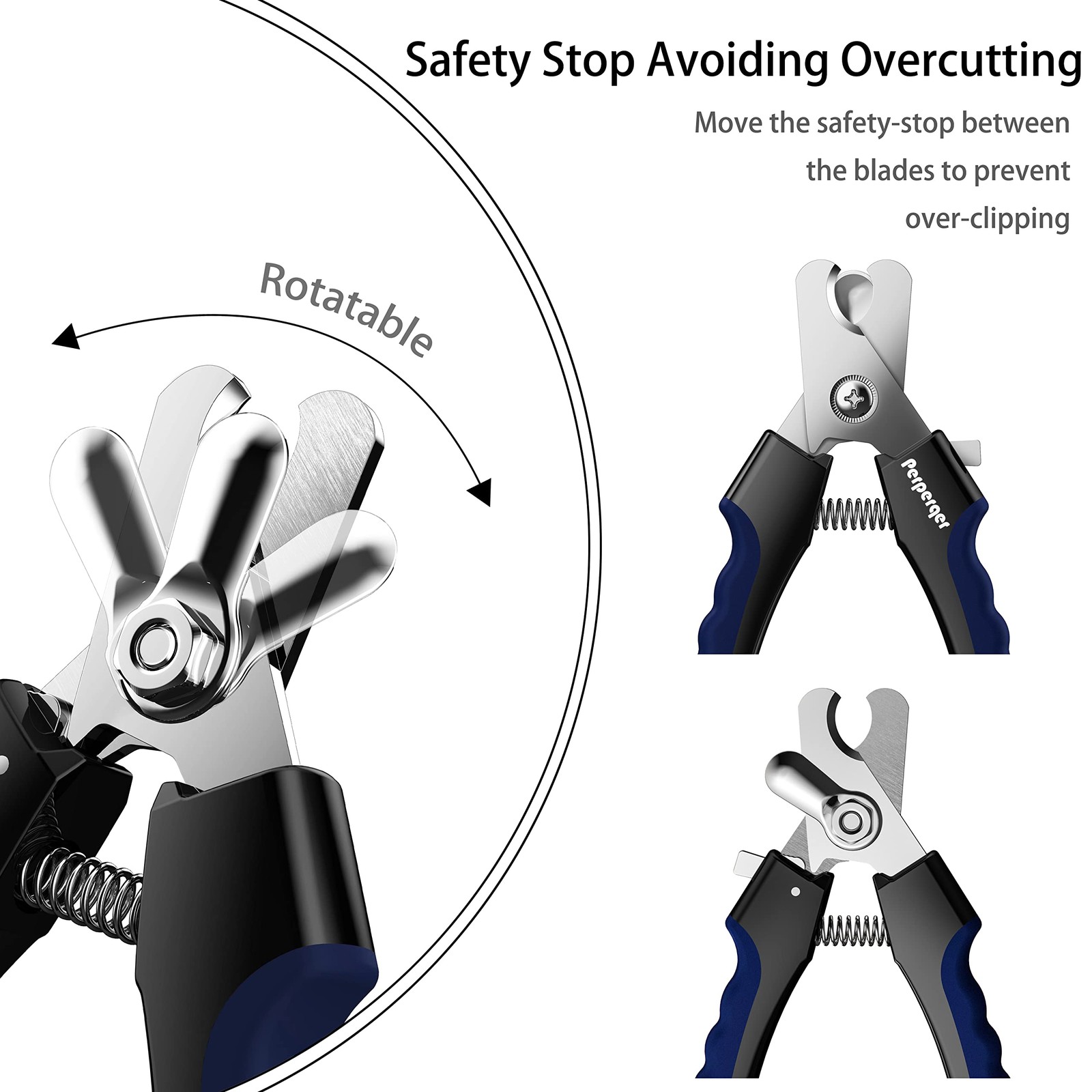 Perperqer Dog Nail Clippers,Dog Nail Trimmers with Safety Guard for Small Med