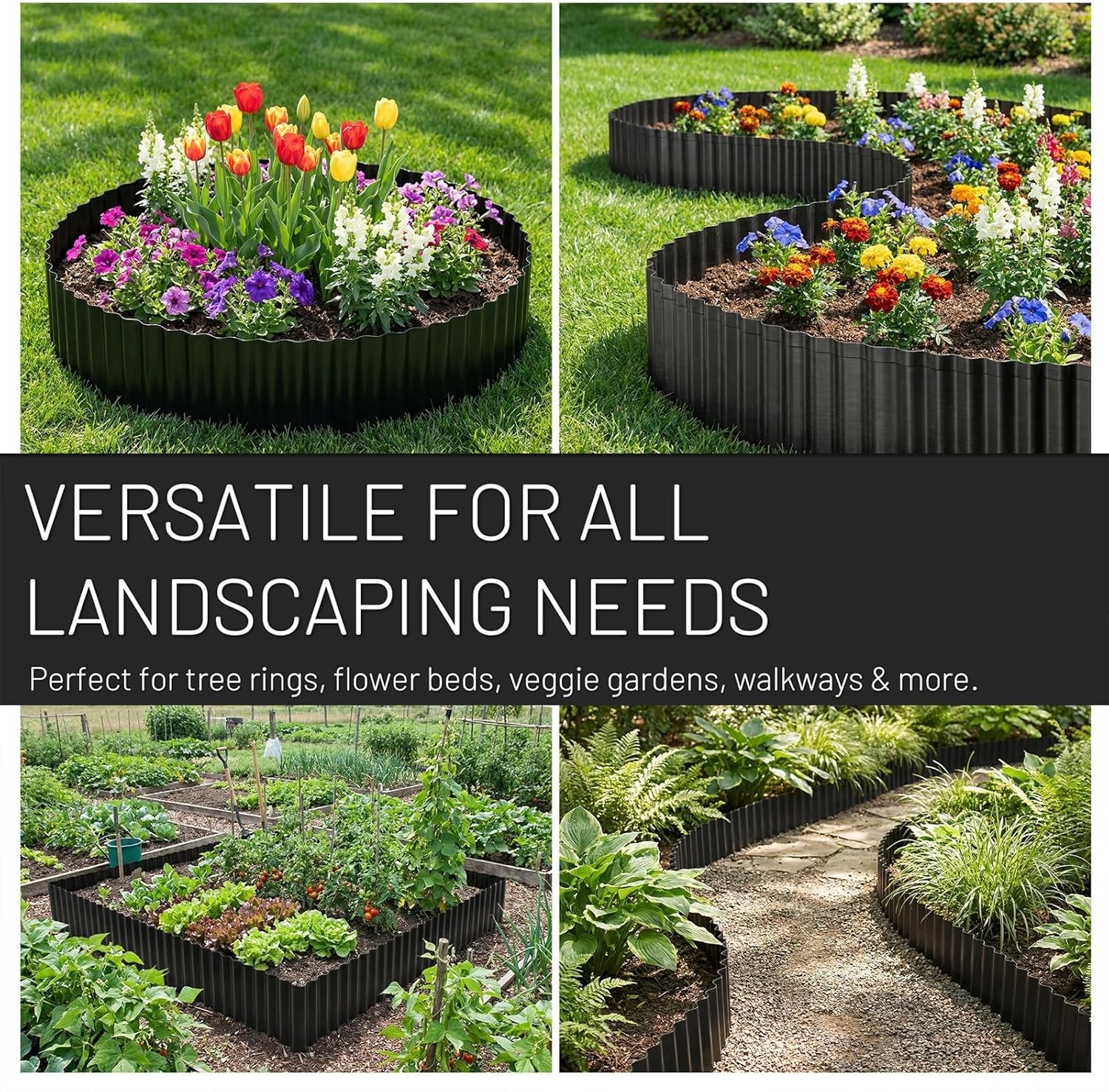 Durable 40FT x 8IN Galvanized Steel Edging for Beautiful Flower Beds & Paths