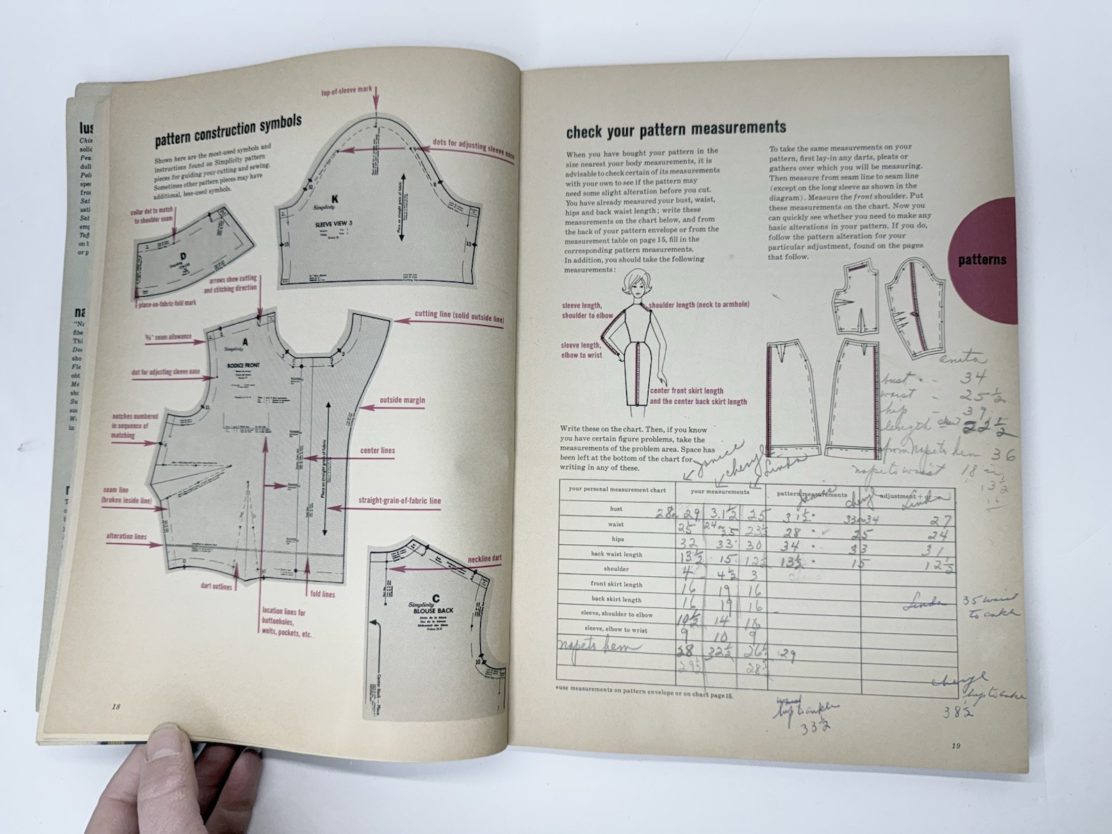 Vintage 1965 MCM Simplicity Sewing Book Blouse Jumper Dress Pants Softcover