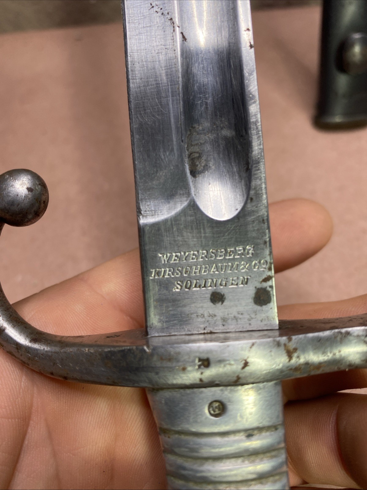 Weyersberg KirschBaum & Co Solingen Modelo Argentino 1891 Bayonet w/Scabbard