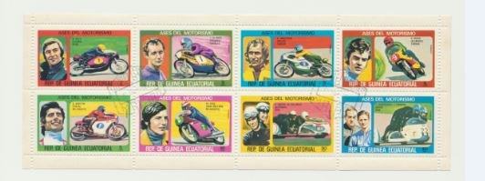 MOTORCYCLES Complete Topical Stamp  Cancelled Set of 8 Stamps Equitorial Guinea