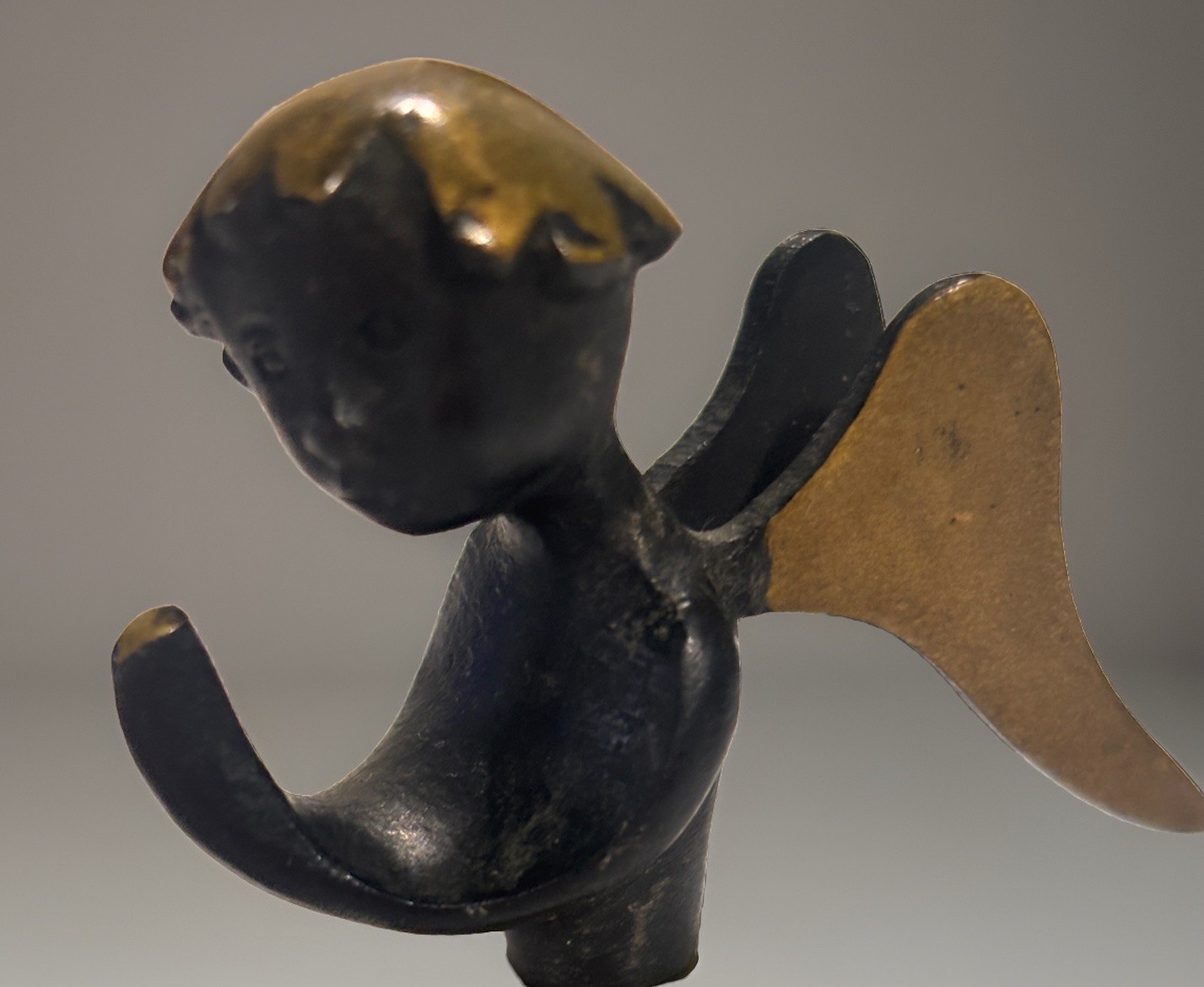 Walter Bosse Praying Angel Bell Cherub Hagenauer Brass Bronze Mid Century Decor