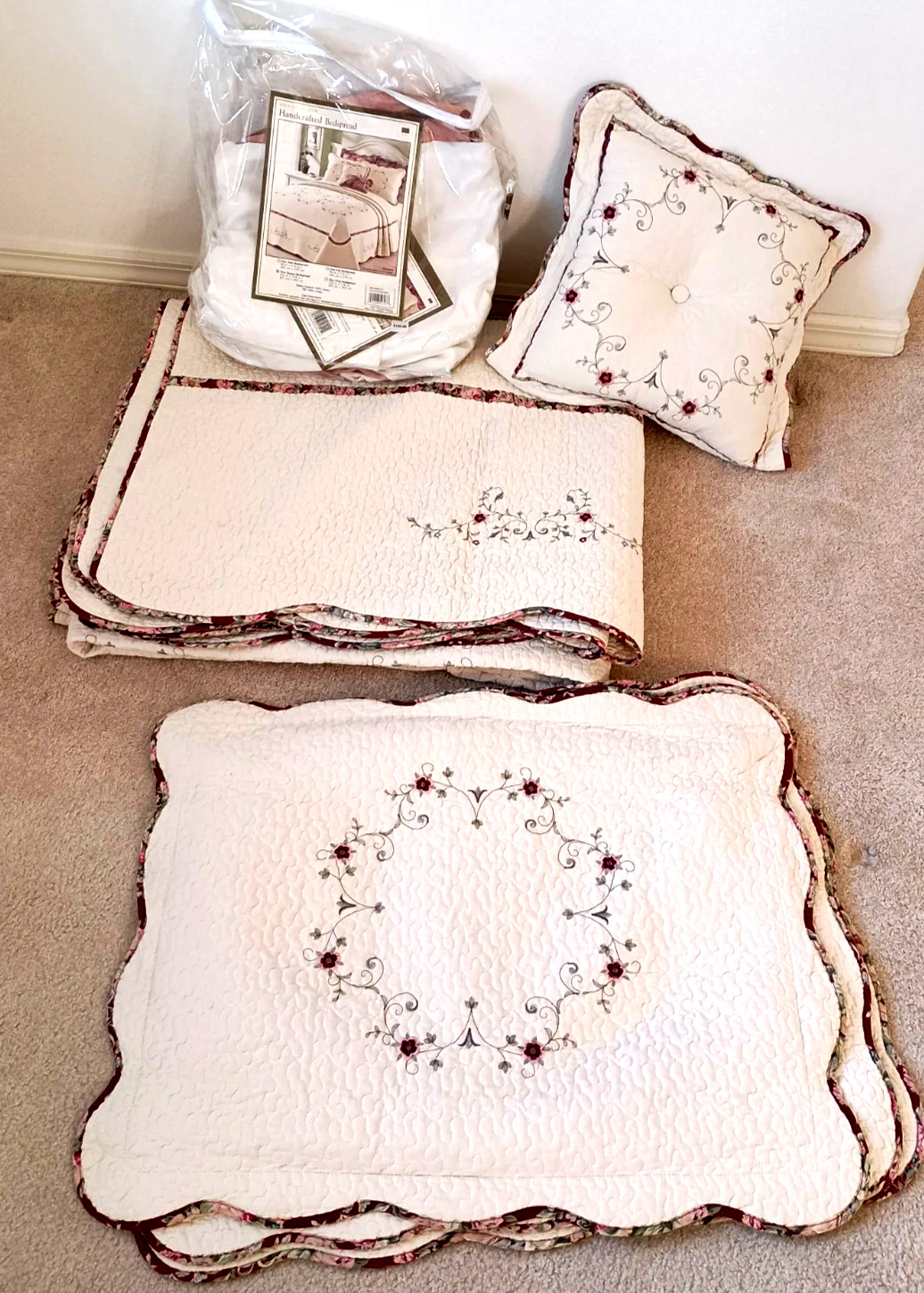 Gold Collection Marlena Floral 100% Cotton 6-Piece Quilt Set Bedspread Coverlet