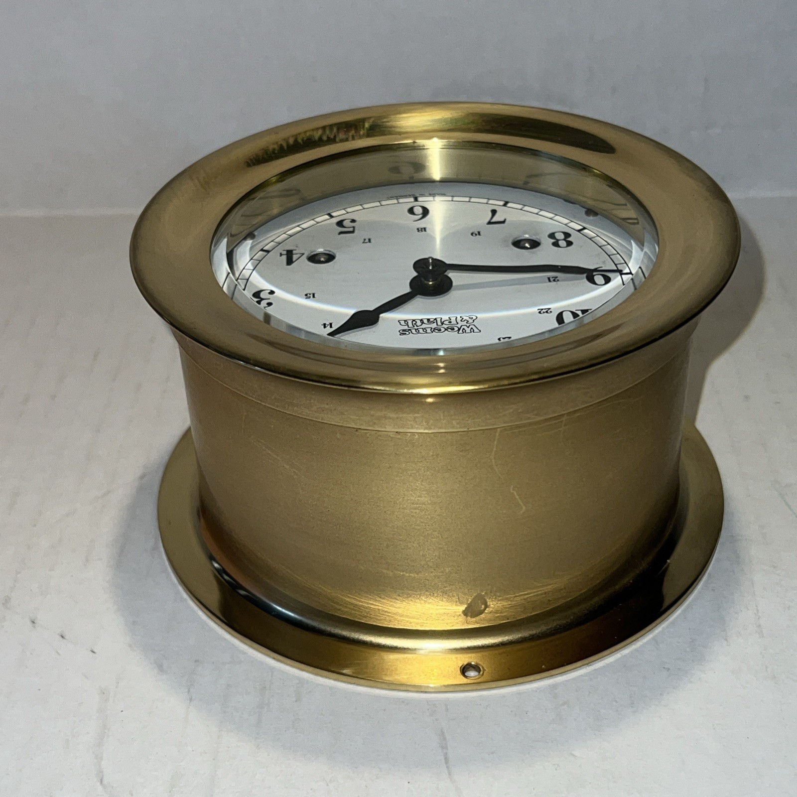 Weems & Plath Atlantis 8-Day Ships Bell Clock 200200 Brass 2002 + Box/Papers/Key
