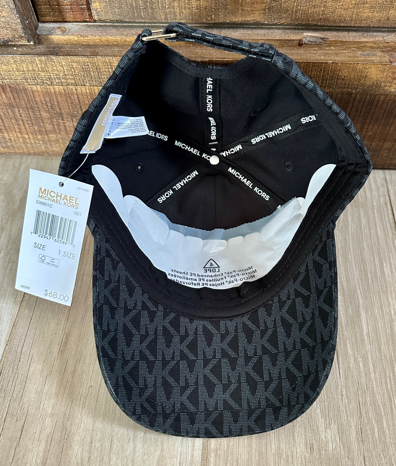 NEW ~ Michael Kors Logo Adjustable Women's Cap Hat in Black, #538801C, NWT