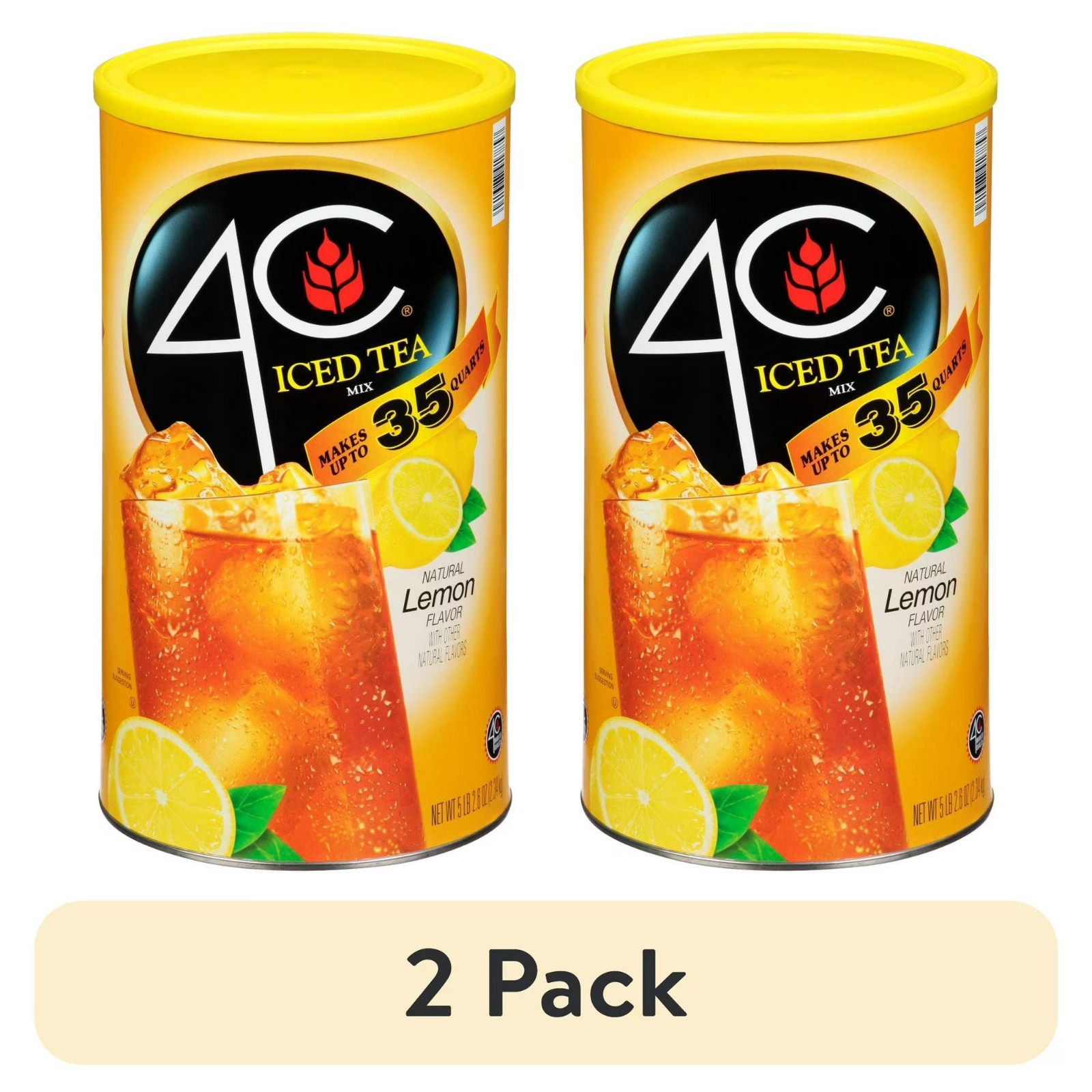 (2 pack) 4C Lemon Iced Tea Mix, 82.6oz