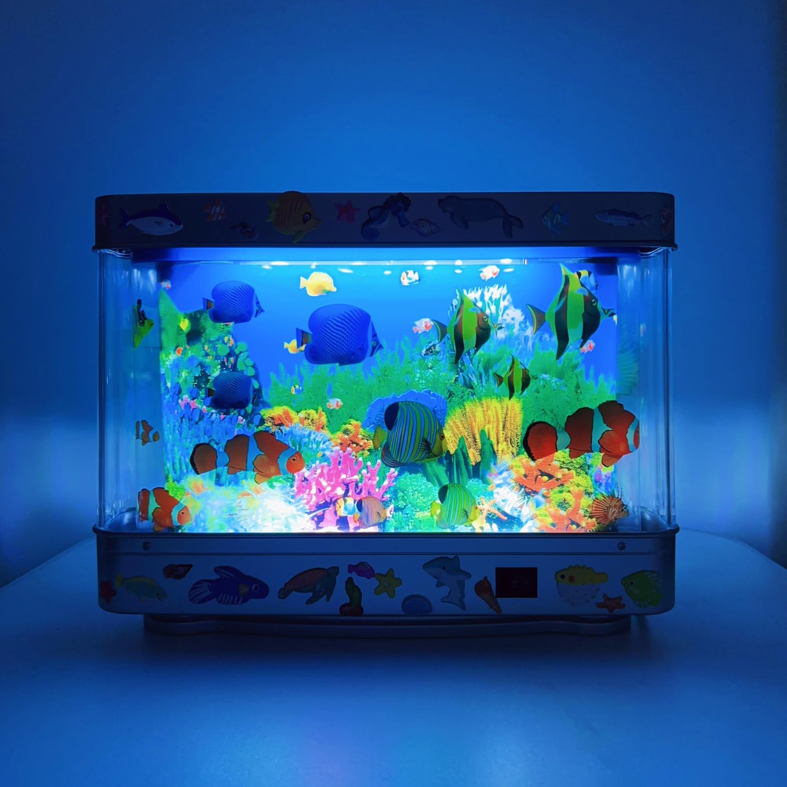 Fake Fish Tank Lamp - Moving Aquarium Night Light with Virtual Ocean Effect, ...