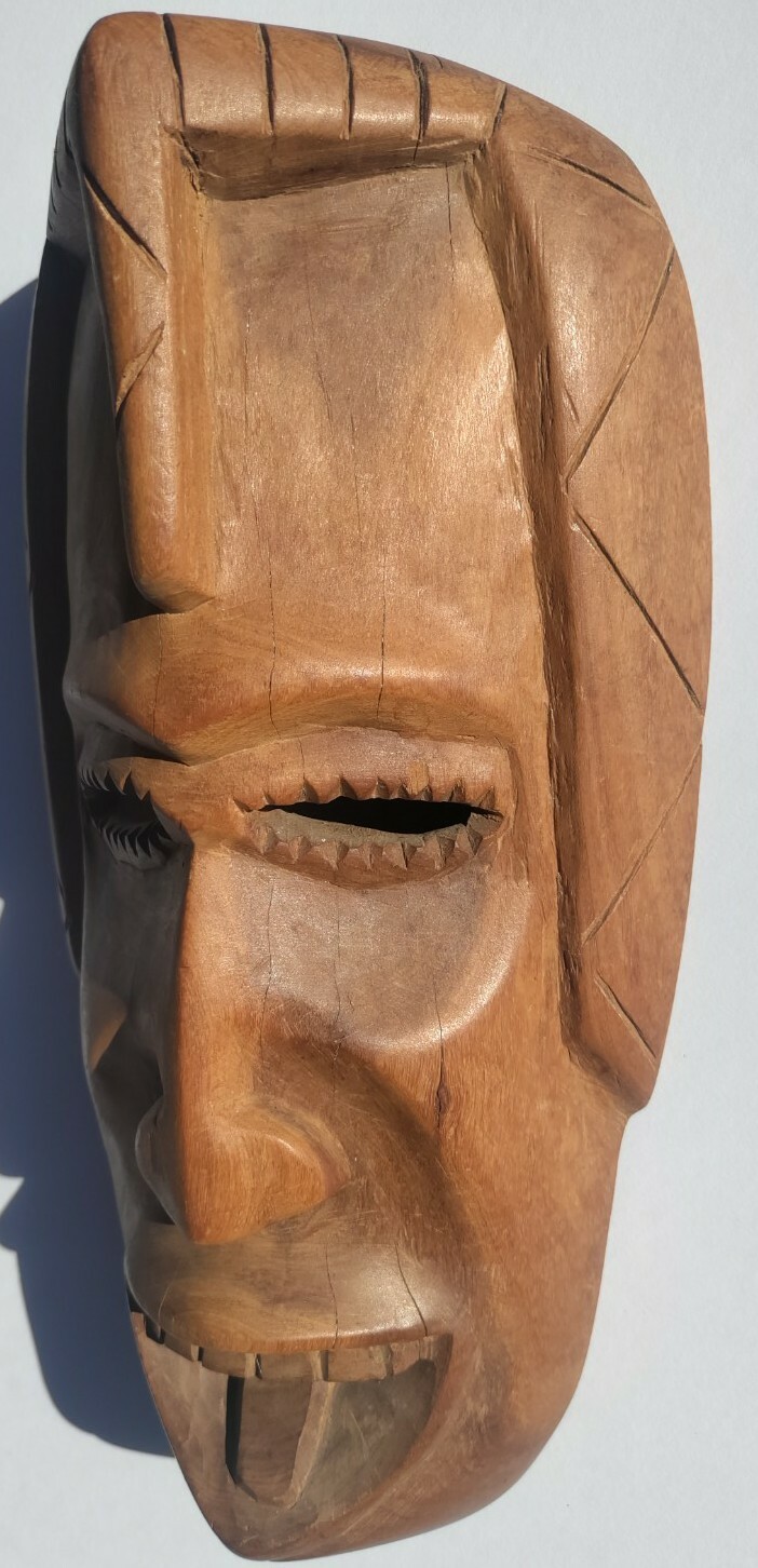 10.25" X 5.5" Hand Carved Wooden African Mask