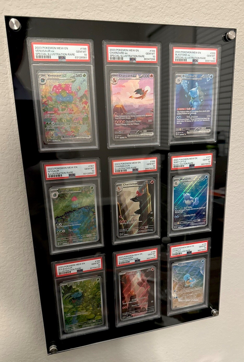 PSA/CGC Graded Card Premium Acrylic Display Case for : 9 Card Capacity 3x3 Frame