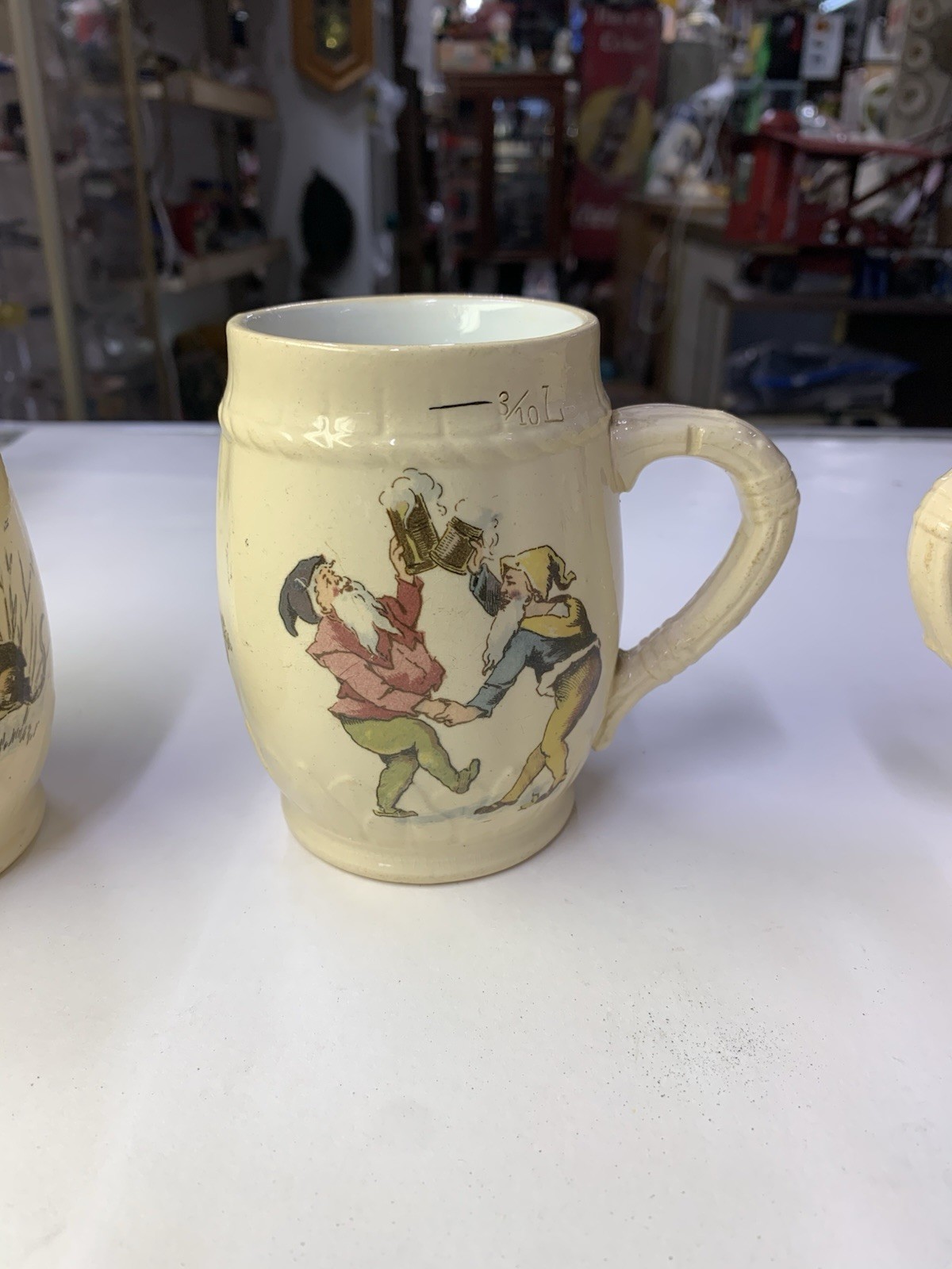 Antique Villeroy & Boch Mettlach Jug Mug Gnomes Read Description Geschutzt?