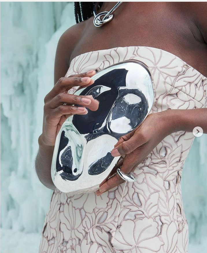 Women Clutch Purse Evening Bag Wedding Handbag Vintage Silver