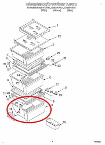 Lower Clear Crisper Pan Compatible with Whirlpool Refrigerator WP2188664 2188664