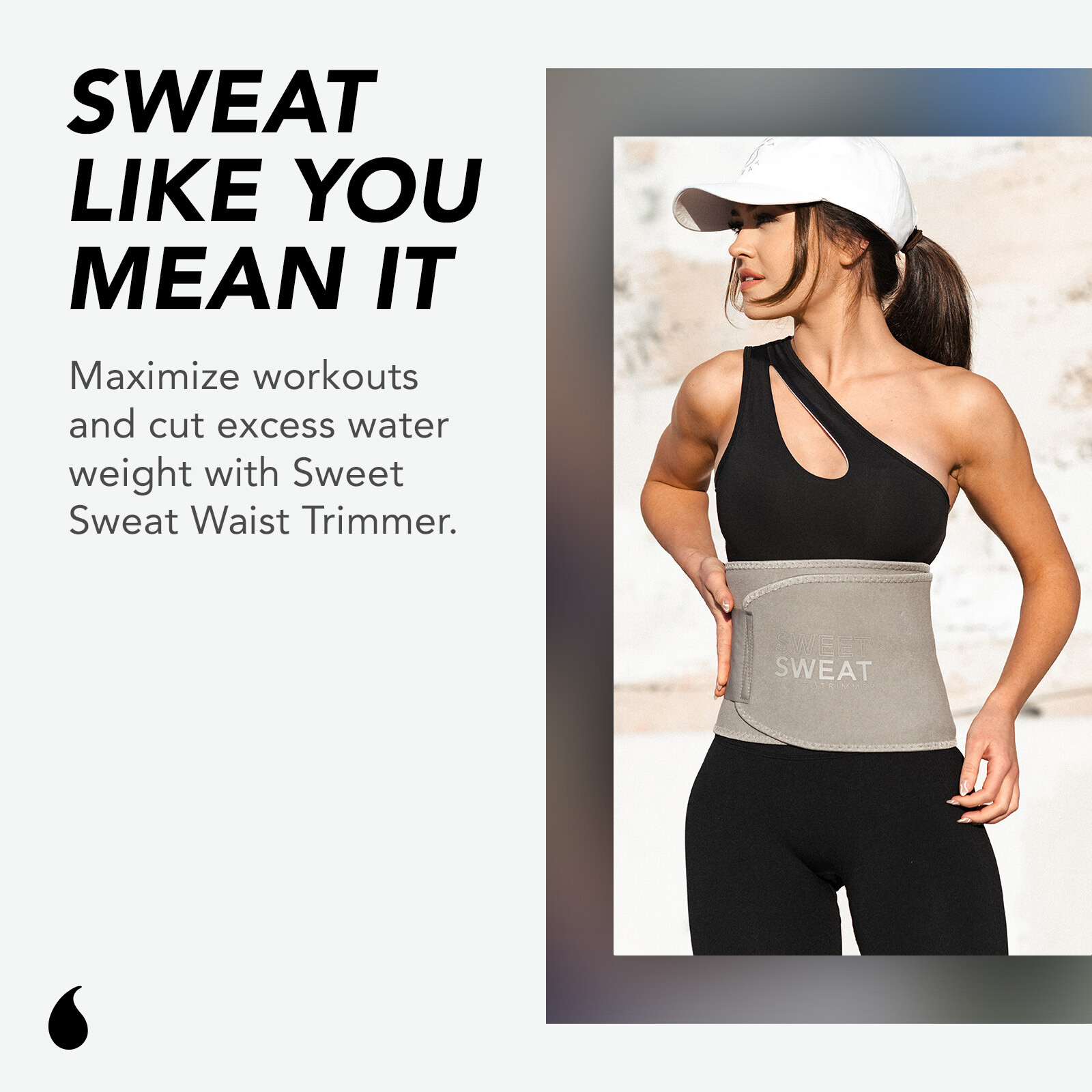 Sweet Sweat Waist Trimmer by Sports Research for Men & Women - Matte Gray - M