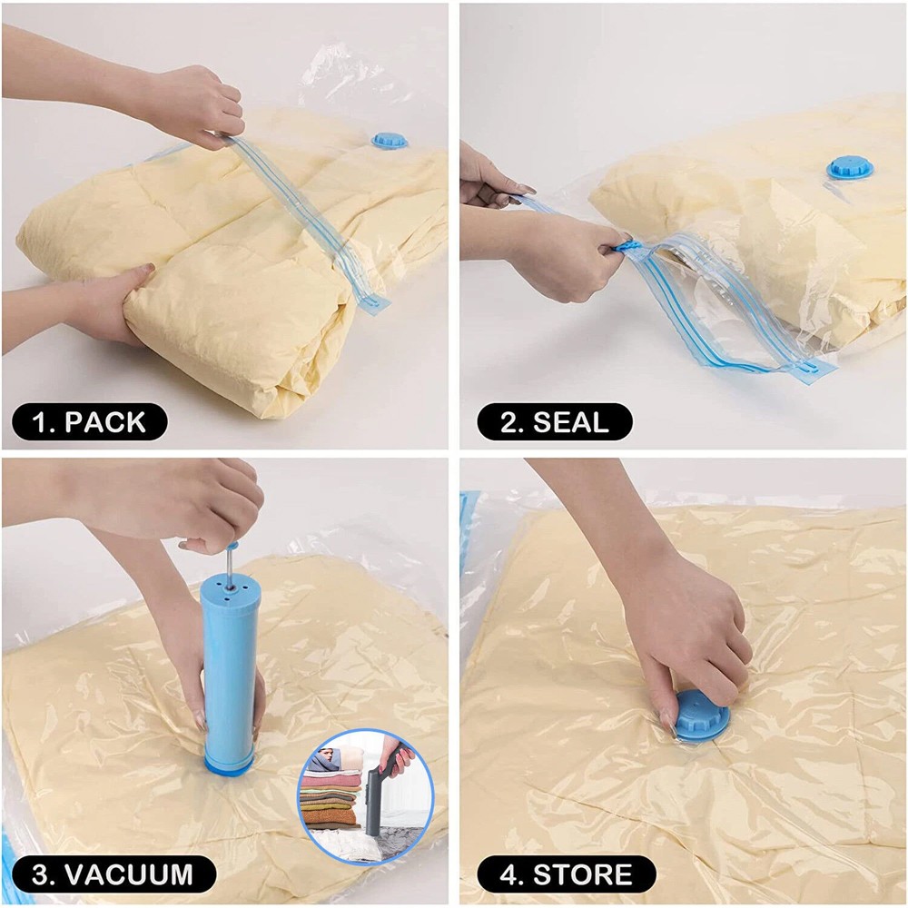 24 Jumbo Vacuum Storage Bags Travel Clothes Organizer, New