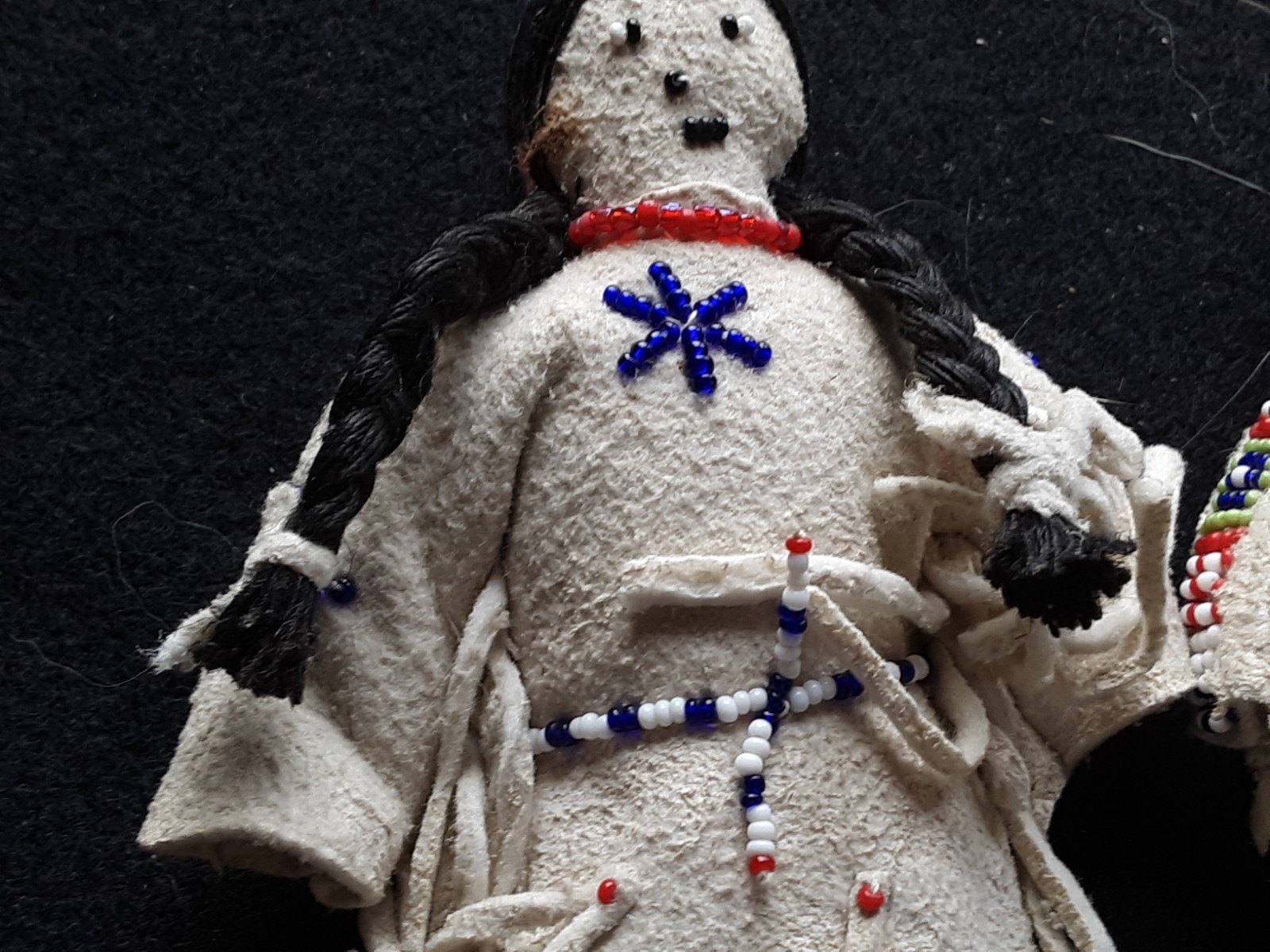 NATIVE AMERICAN BEADED LEATHER DOLLS, PAIR OF "STAR" DOLLS, SIOUX SB-0226*09099