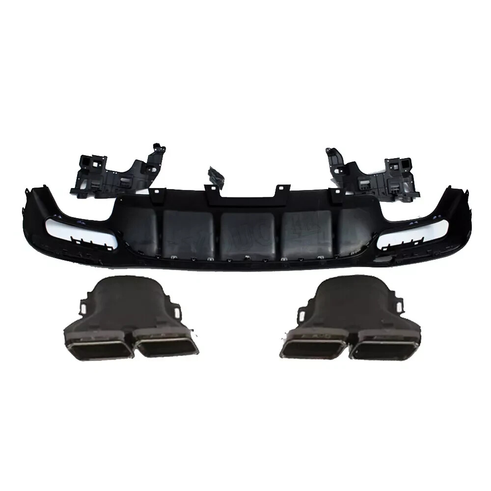 FOR MERCEDES GLE ML W166 SUV GLE63 STYLE REAR DIFFUSER VALANCE & BLACK TAILPIPES