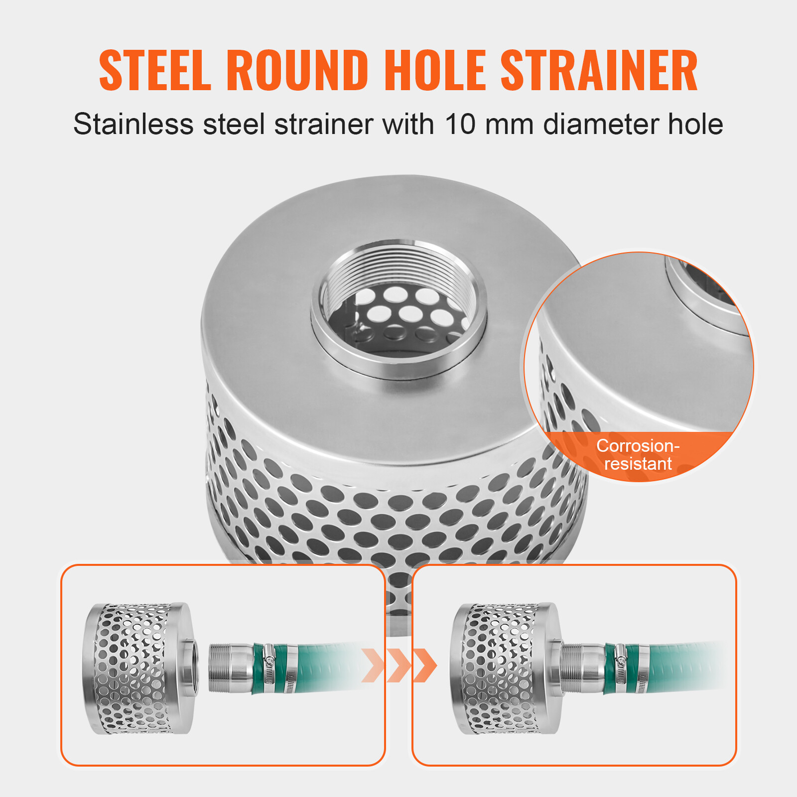 Suction Hose Kit for Water Pump 2 in x 20 ft Green/65 ft Blue Hoses