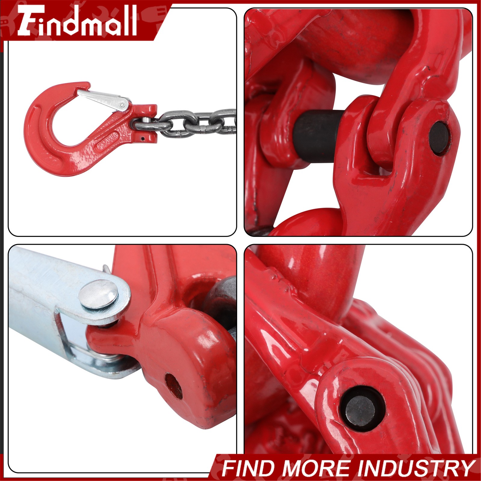 Findmall Chain Sling 5/16In × 5FT G80 11000Lbs 4 Legs Lifting Chain W/Adjusters
