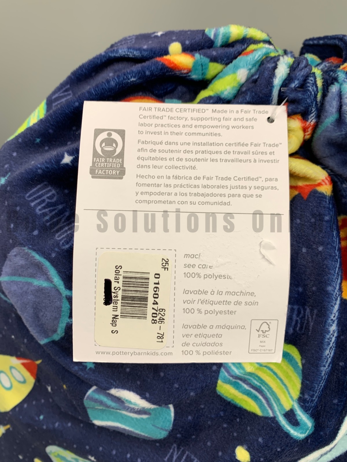 Pottery Barn Kids Navy Solar System Blanket Pillow Nap Set Bag #B5032