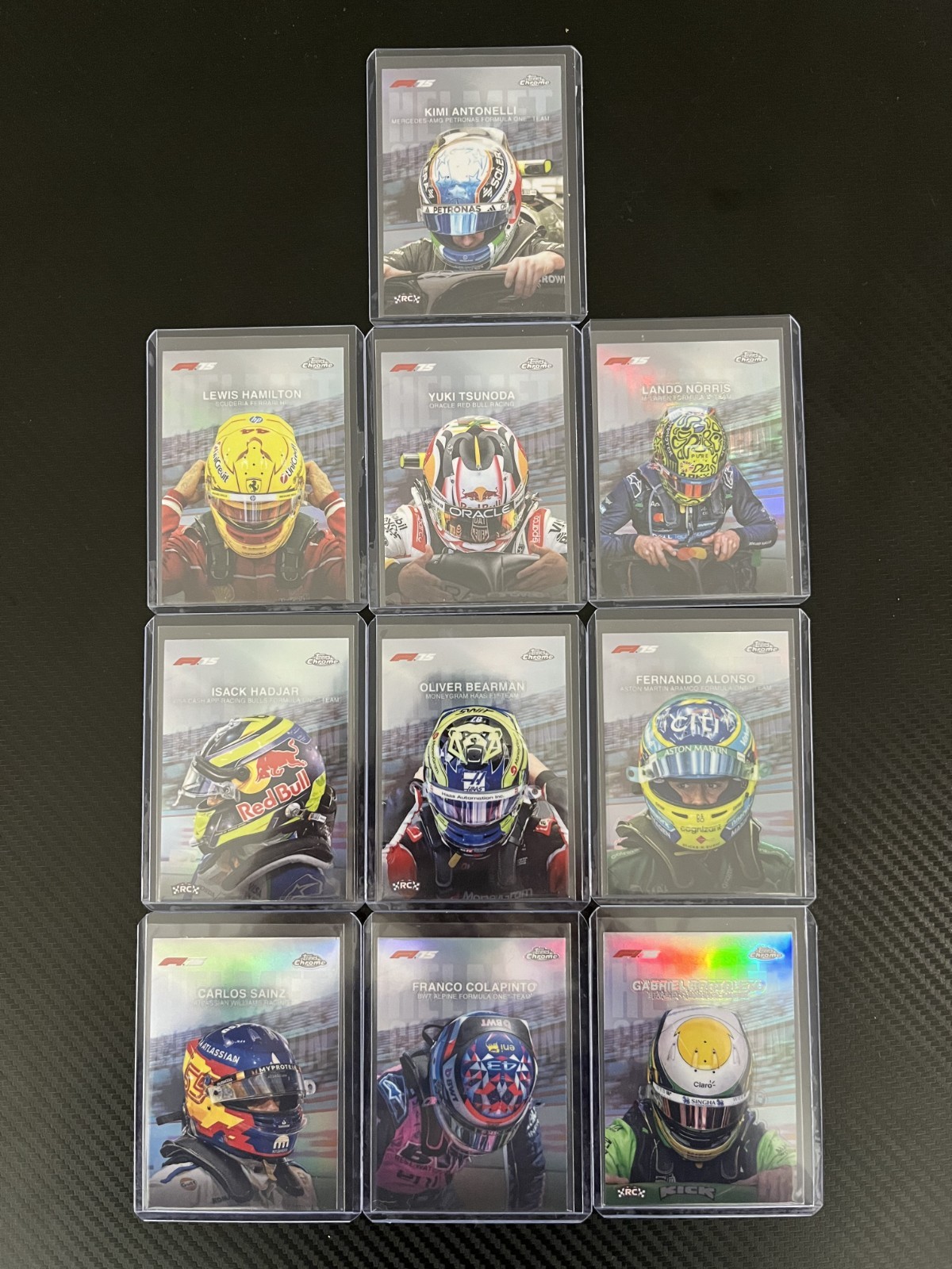 2025 Topps Chrome Formula 1 F1 Helmet Collection Full Complete Set - 10 Cards!