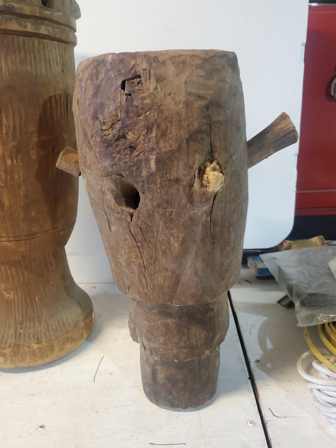 3 Antique Museum Deaquisition Authentic West African Drums