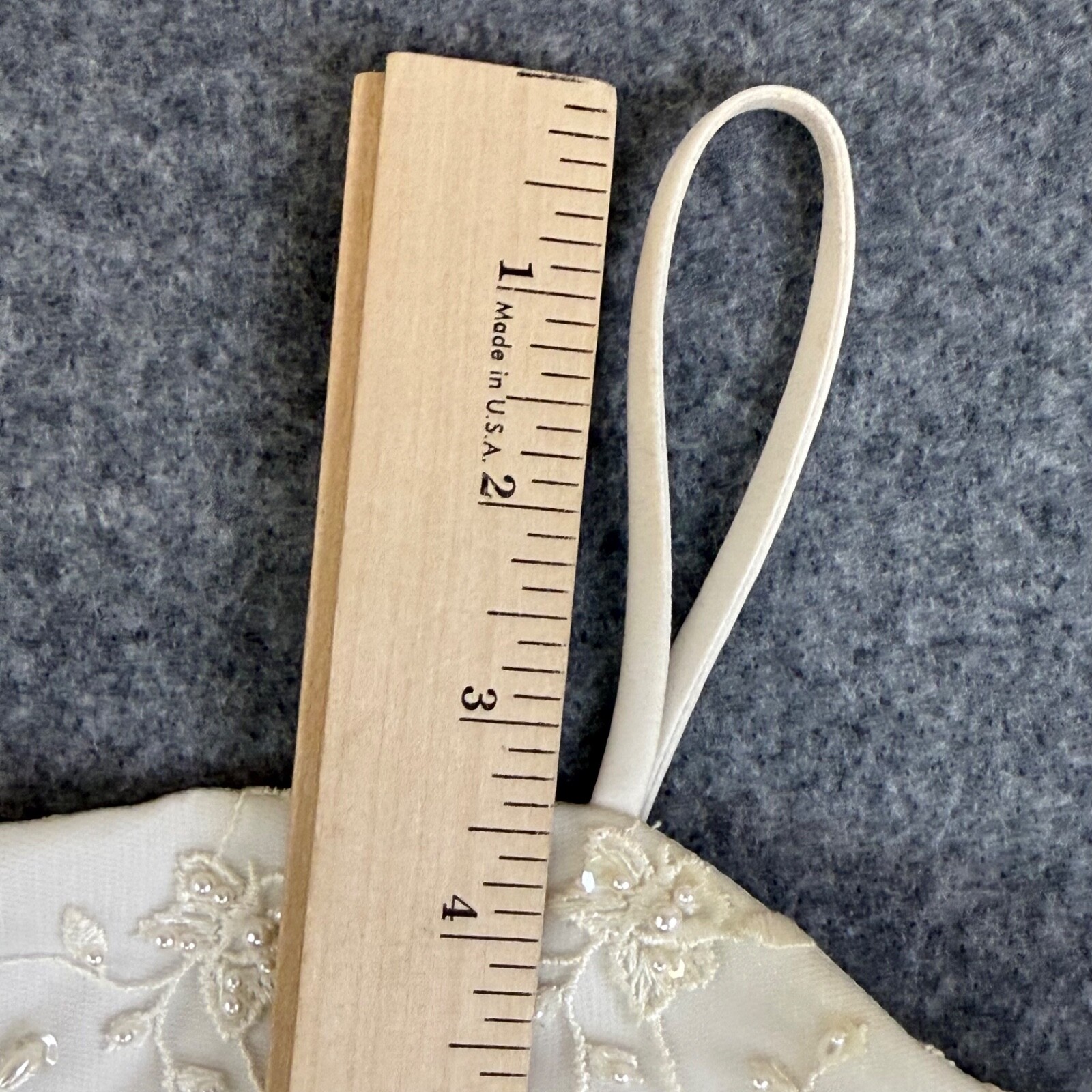 David's Bridal Tea Length Wedding Dress Womens 7 Straps Beaded Pink Sash Ribbon