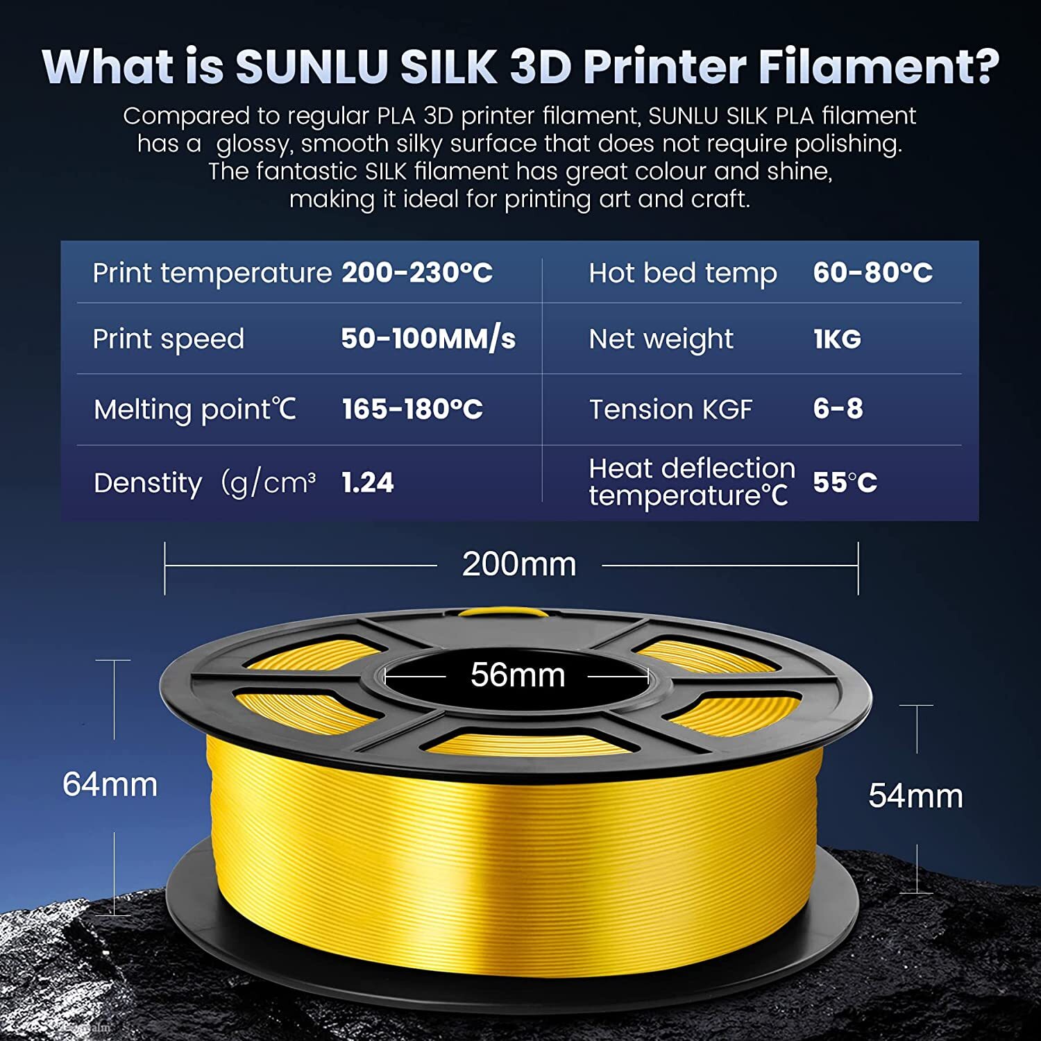 SUNLU PLA PLA+ PETG SILK ABS TPU 3D Printer Filament 1.75mm 1KG/0.25KG Non-toxic