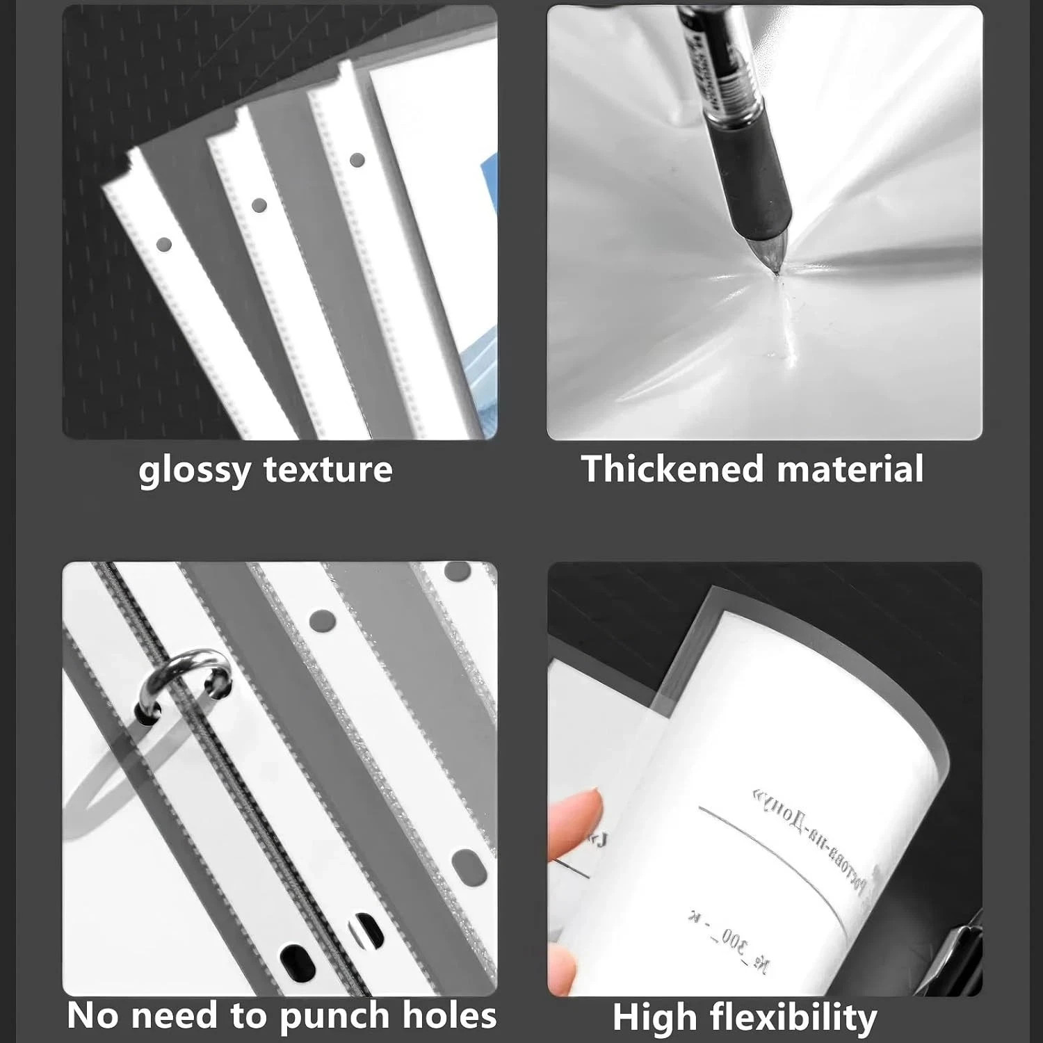 50 Clear Sheet Protectors 8.5x11 Plastic Sleeves for 3-Ring Binder Pages