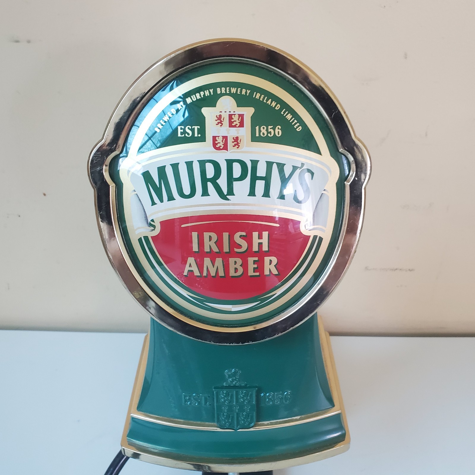 Murphy’s Irish Amber Draft Tower Brass Beer Tap Handle Faucet Line Mounting Rig