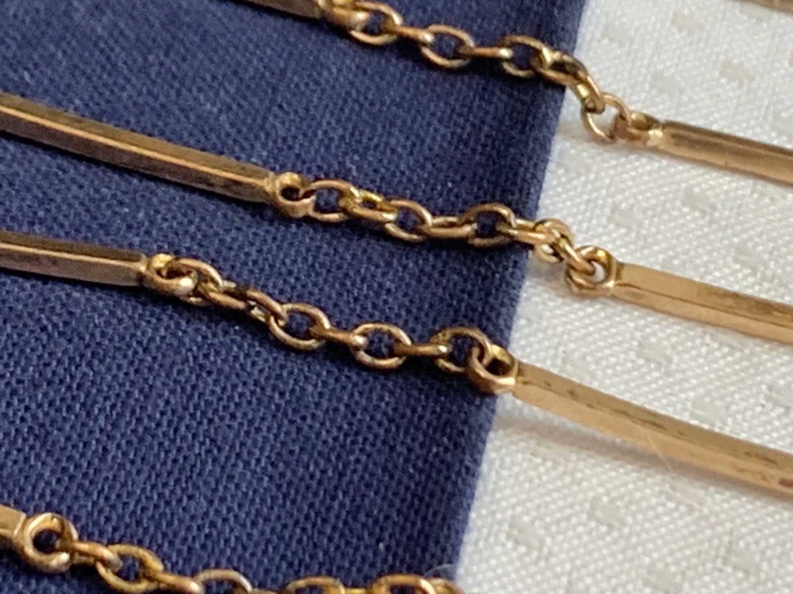 Antique 1/20 12K Gold Filled Pocket Watch Fob Vest Chain 15.5" Long Link Jewelry