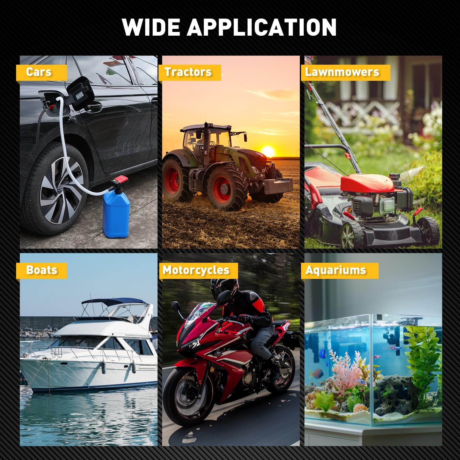 Battery-Powered Fuel Transfer Pump - 3.2 GPM No Spill New Version (Yellow)