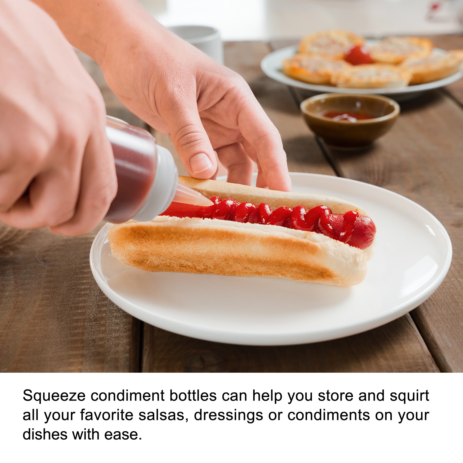 4Pcs 5oz/150ml Squeeze Bottles, Clear Dispensing Bottles