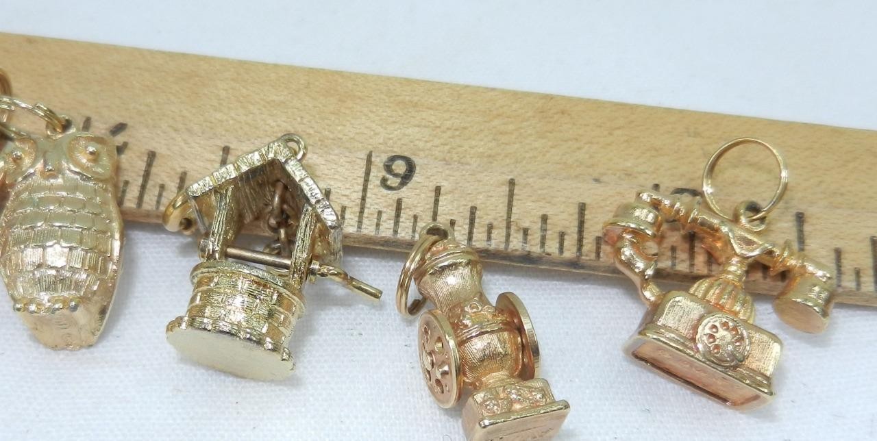 CHOICE of ONE GOLD TONE VINTAGE CHARM Monet - Avon Telephone Owl Chair Car Phone