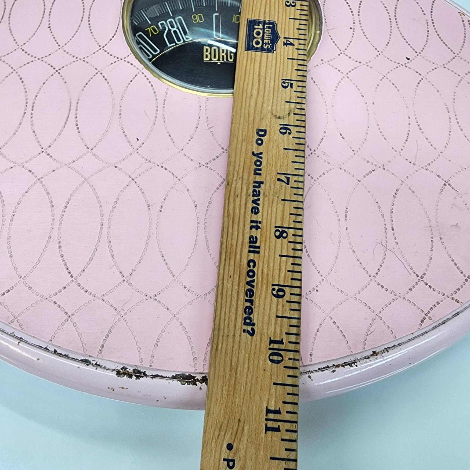 Vintage BORG Pink Art Deco Bathroom Scale Oval MCM 0–300 lbs Regency FLAWS