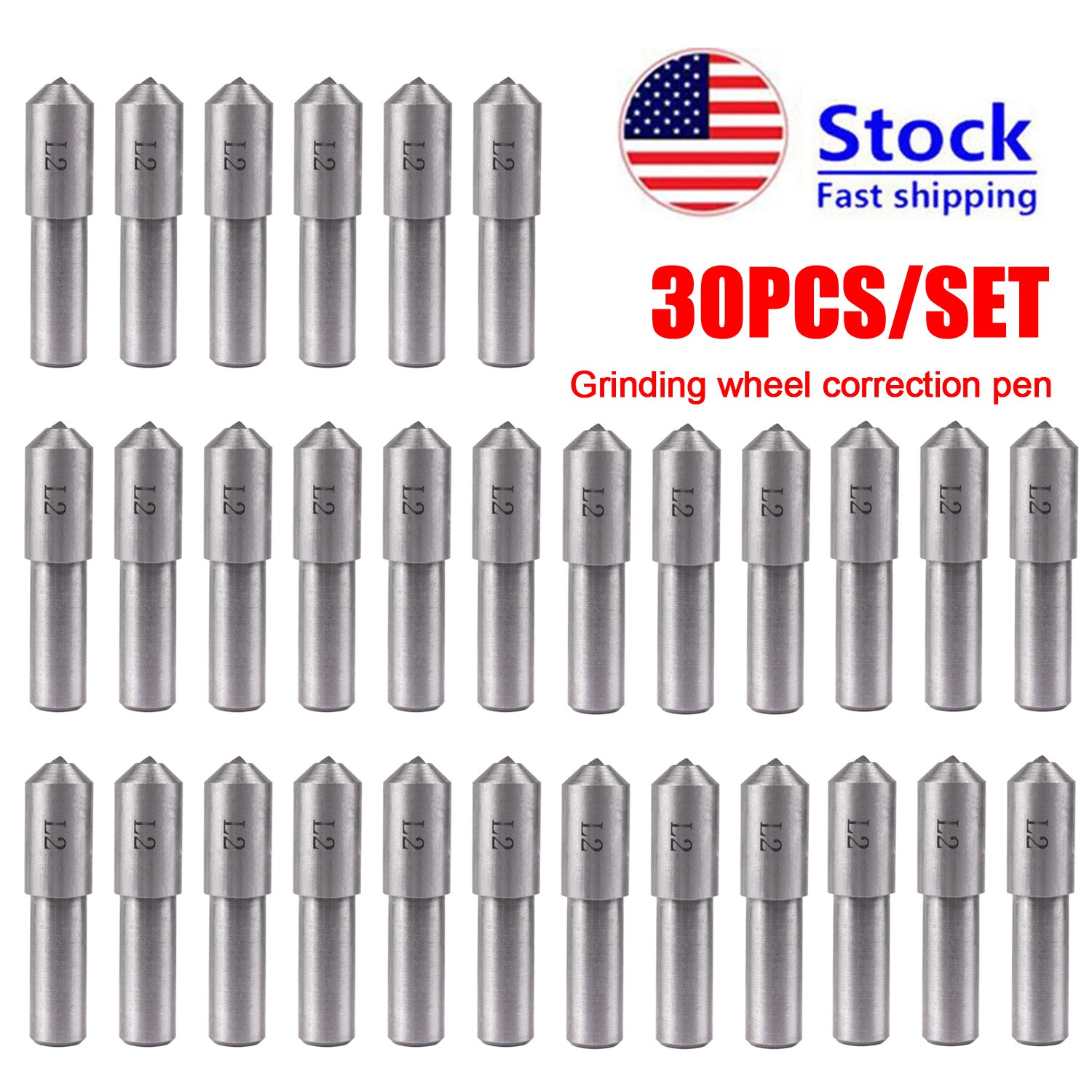 30pcs Natural Single Point Diamond Dresser Grinding Wheel Disc Dressing Pen Tool