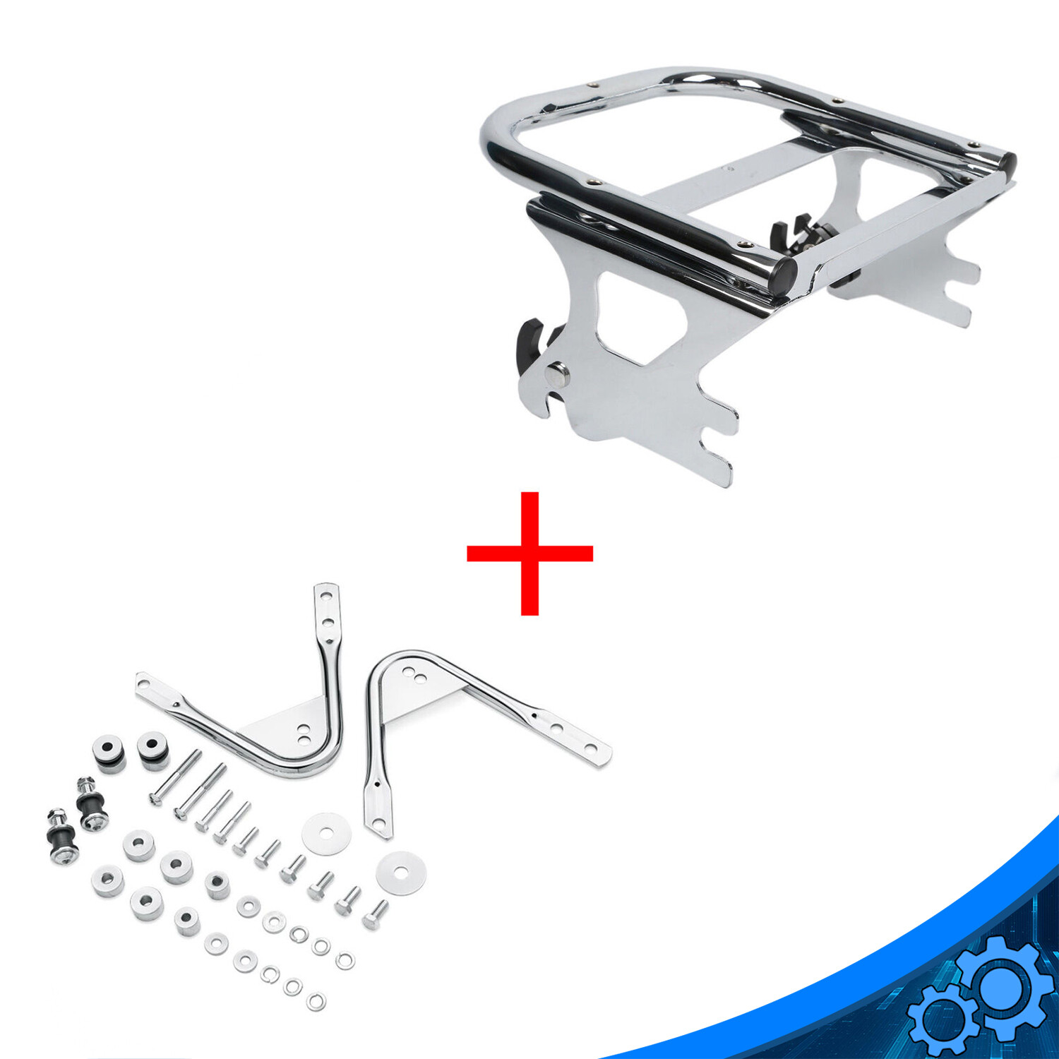For Harley Touring 97-08 Detachable Two-Up Tour Pack Mount Rack Docking Hardware