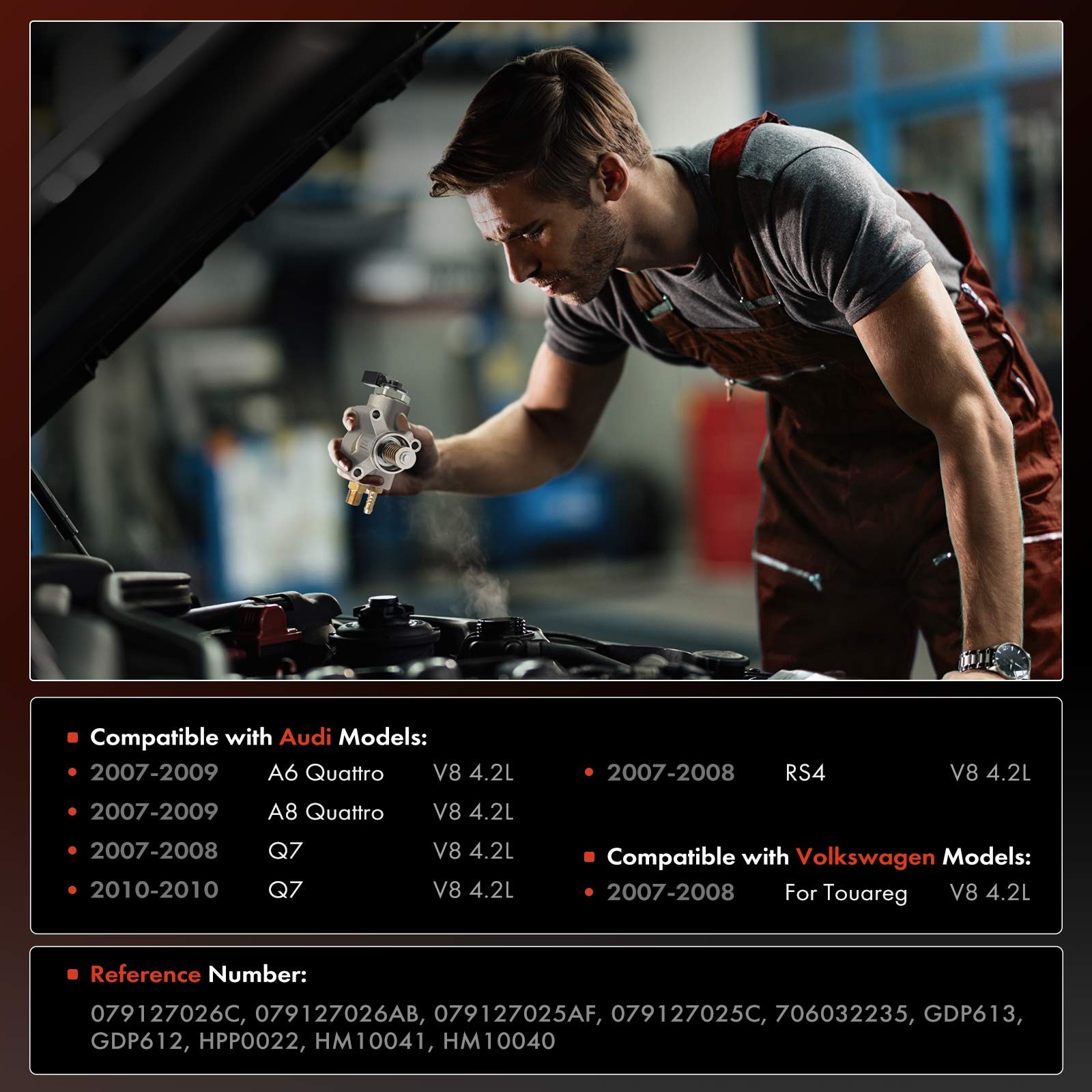 2x Left & Right Side High Pressure Fuel Pump for Audi Q7 RS4 Volkswagen Touareg