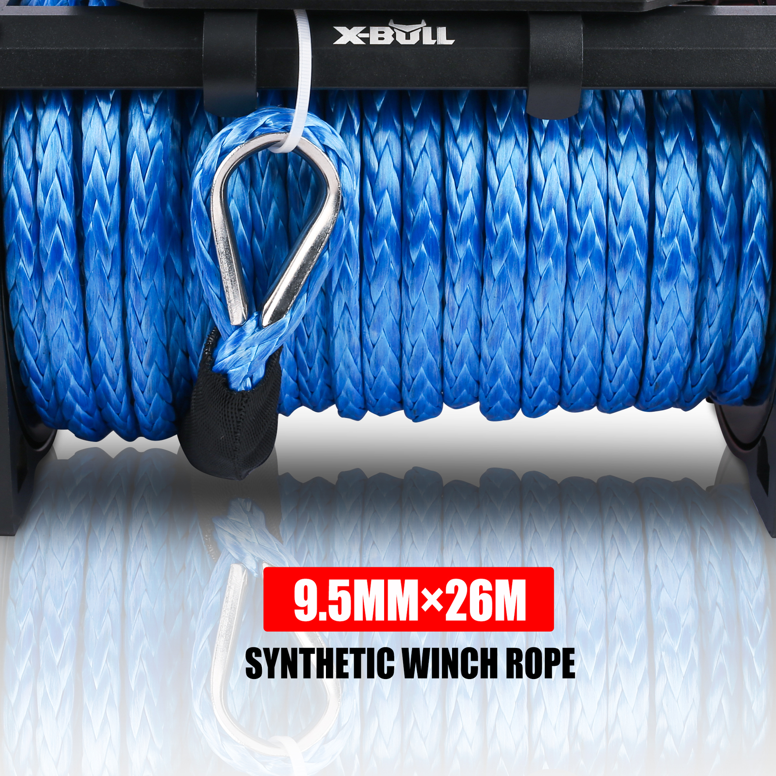 X-BULL 13000lbs 12V Electric Winch Synthetic Rope 4WD Off Road Towing Truck