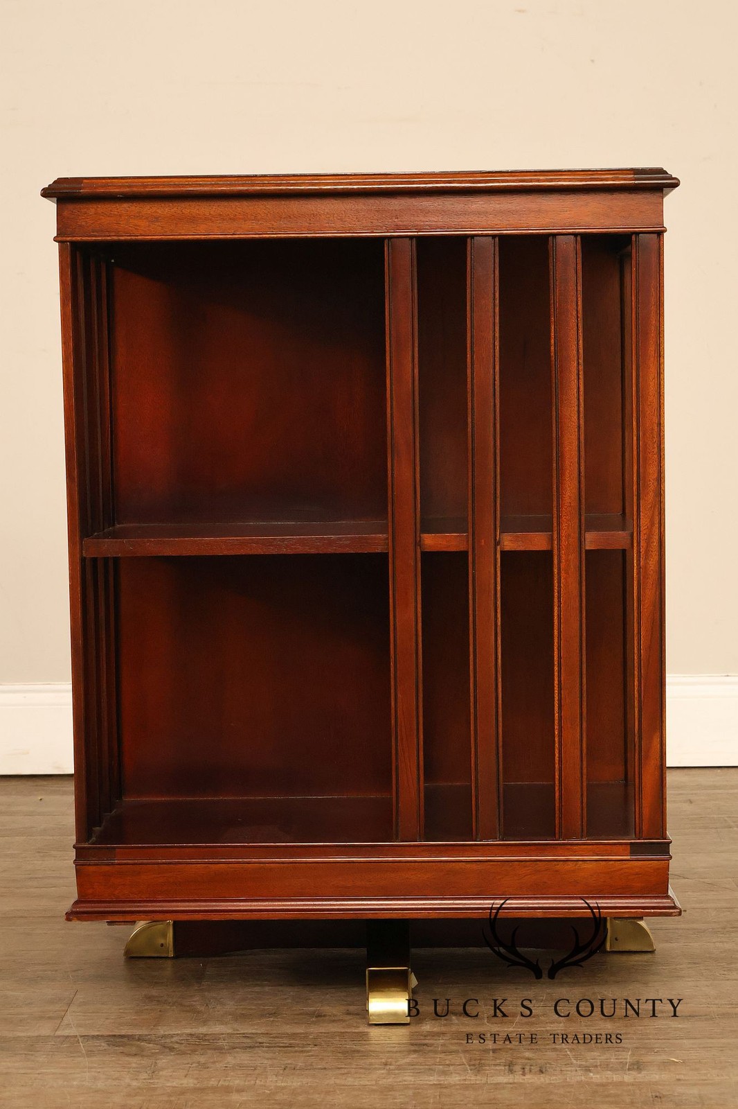 Edwardian Style Mahogany Inlaid Revolving Bookcase