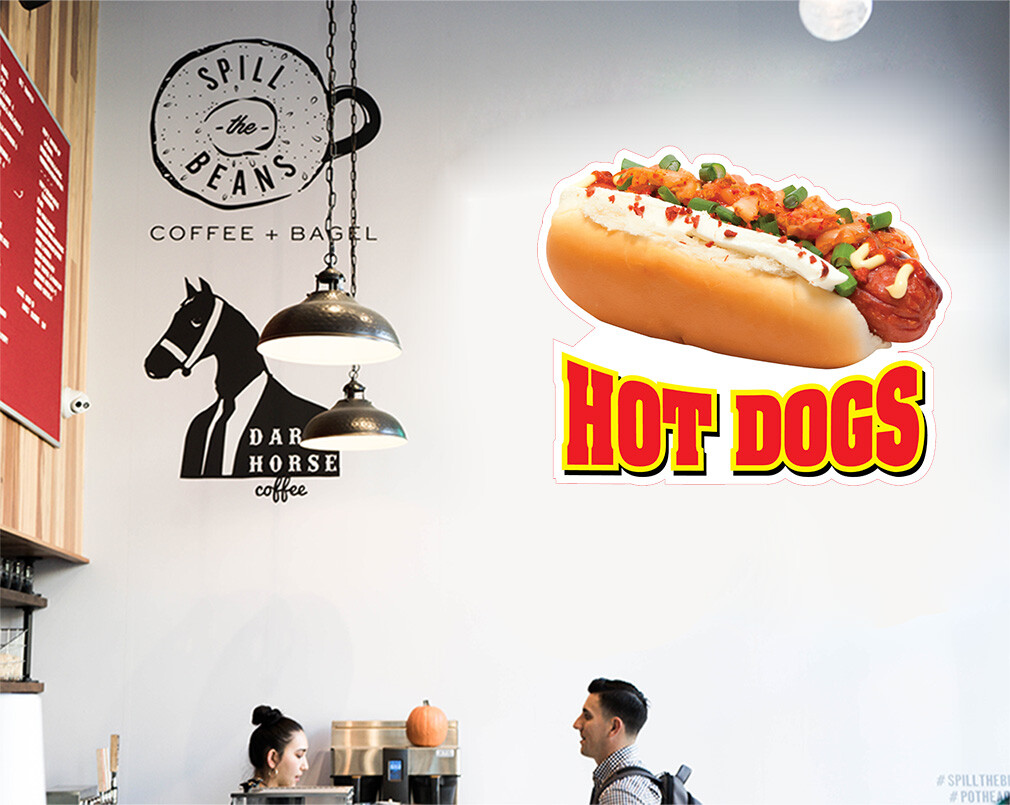 Food Truck Decals Hot Dogs Restaurant & Food Concession Concession Sign Red