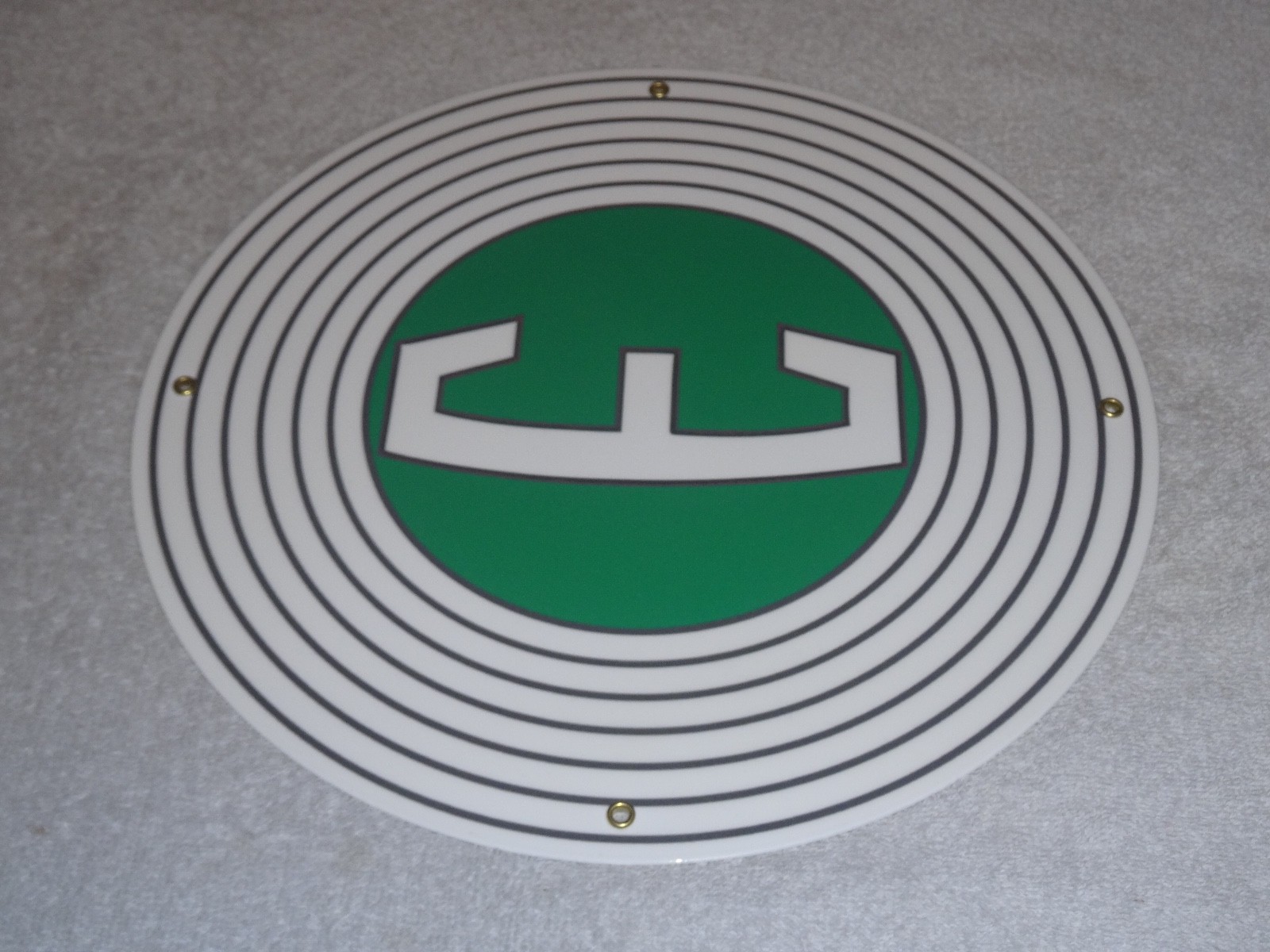 VINTAGE FORD "E" EDSEL 11 3/4" PORCELAIN METAL CAR, TRUCK, GASOLINE & OIL SIGN E