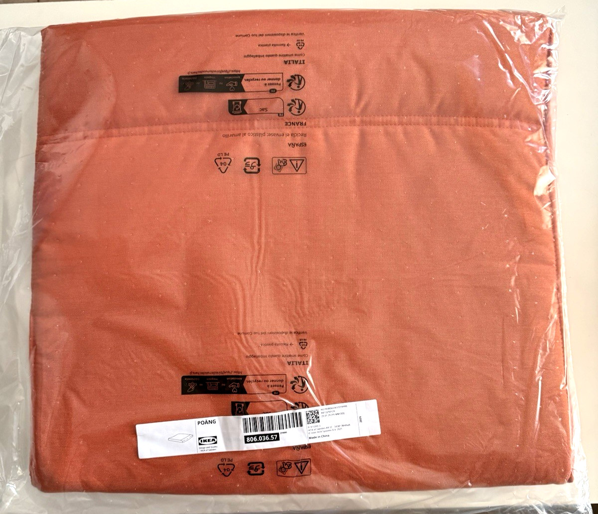 New IKEA POANG Footstool Ottoman Cushion Knisa bright orange 806.036.57