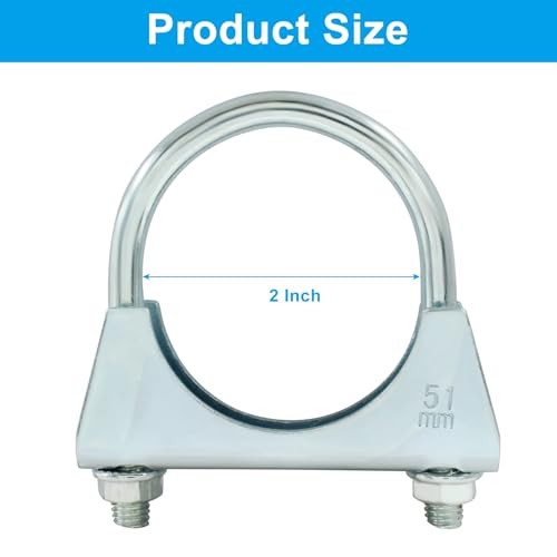 2" U Heavy Duty U-Bolt Clamp, 2 Inch Stainless Steel Muffler Clamps 2Inch