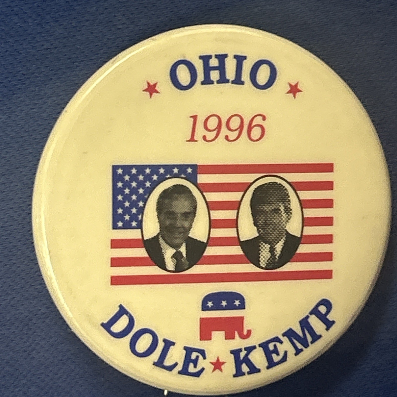 Ohio Dole Kemp 1996 jugate￼ 1 1/2” pinback button pin