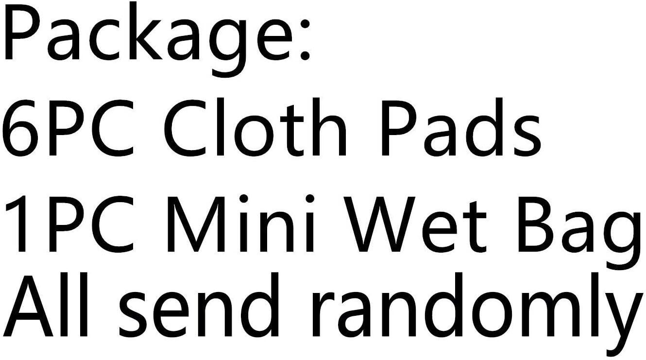 7pcs Set Reusable Women Menstrual Pads Including 1pc Mini Wet Bag +6pcs Reusable